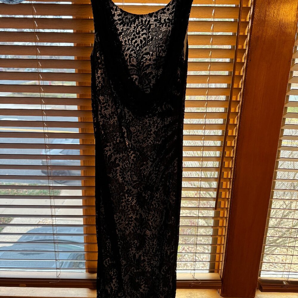 Marina Black Lace Long Evening Gown – Size 12, fit was so luxurious!
